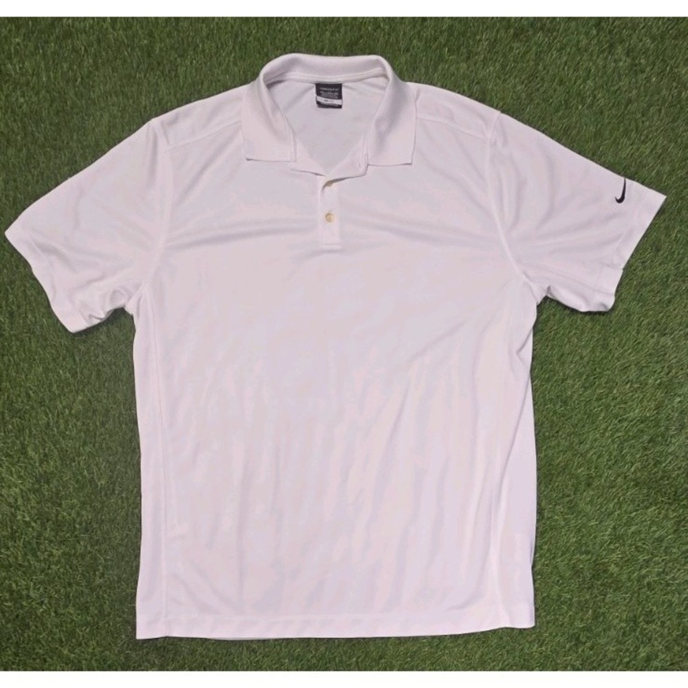Nike Golf Dri-FIT Polo Shirt Mens XXL White Short Sleeve Performance Swoosh 2XL